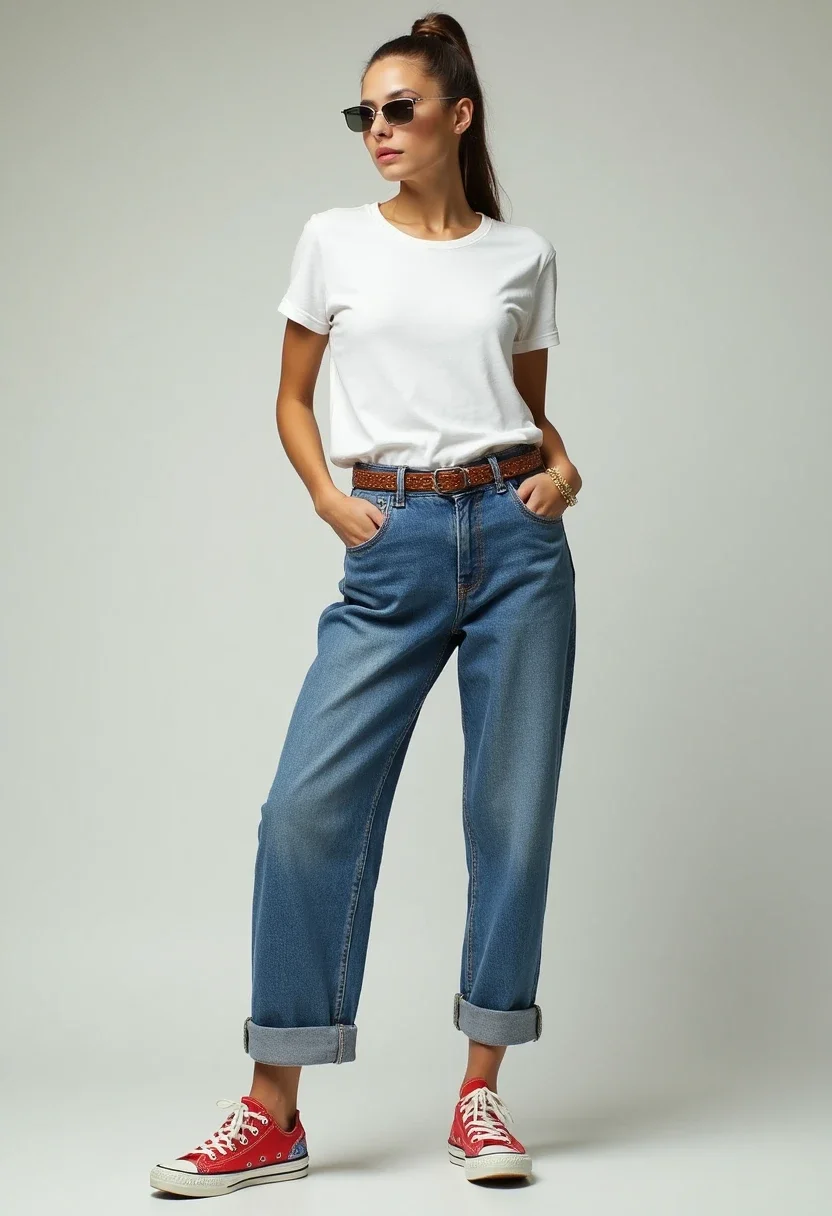 1. The Classic Look: White Tee and Blue Jeans